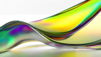 Chromatic glass material abstract fluid shape