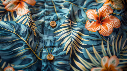 Hawaiian shirt with floral pattern.