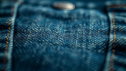 Close-up of a denim texture with a seam - obrazy, fototapety, plakaty