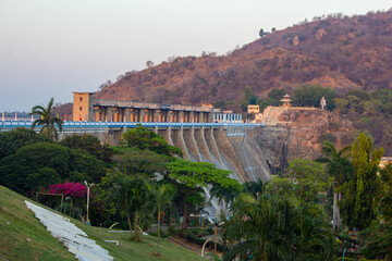 View of the Sathanur dam. Sathanur Dam is one of the major dams in Tamil Nadu constructed across...