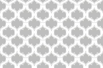 Grey line moroccan trellis seamless pattern. Vector Repeating Texture.