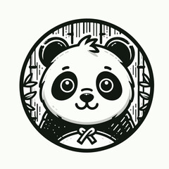 panda vector logo image