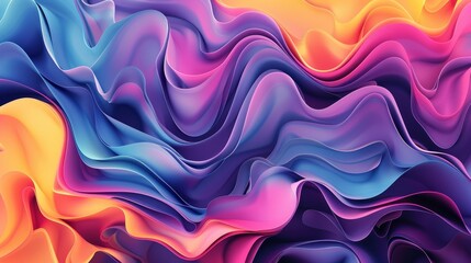 Obraz premium Colorful Abstract Shapes: A 3D vector illustration of fluid, flowing shapes in vibrant colors