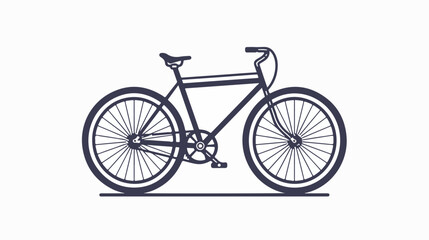 Bicycle icon in outline style isolated on white bac