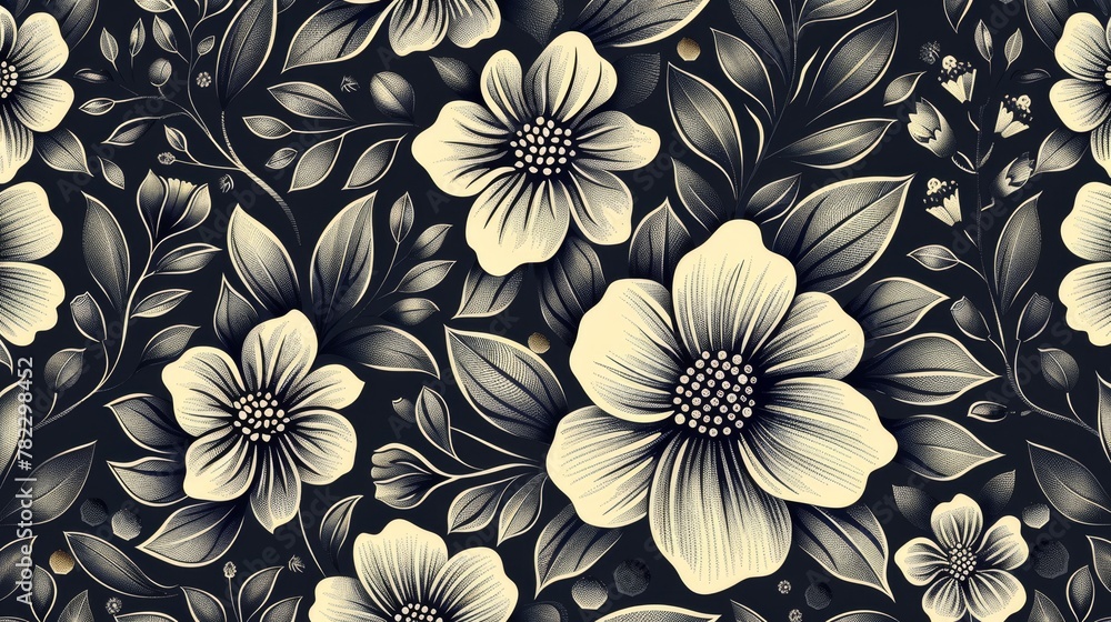 Poster nature patterns: a vector illustration of intricate flower patterns
