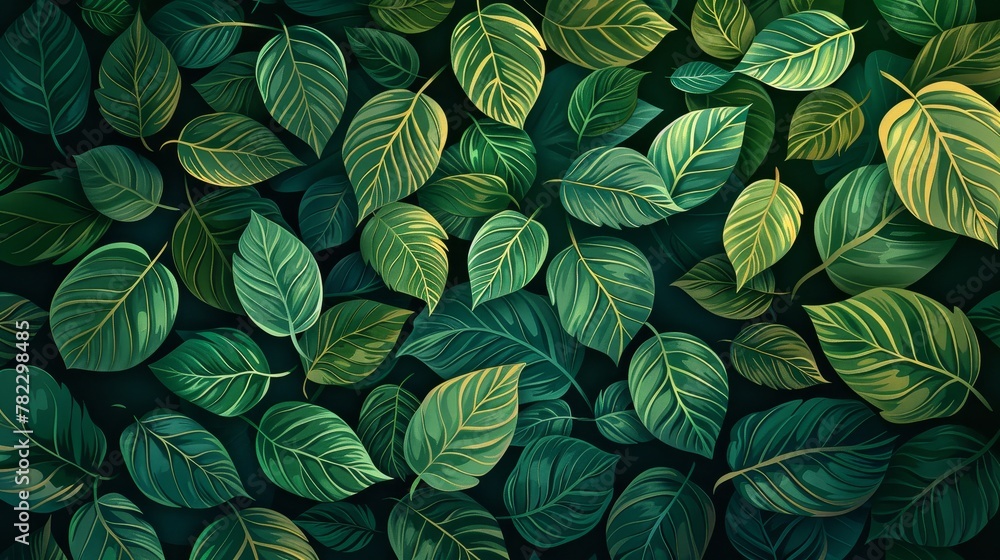 Poster nature patterns: a vector illustration of intricate leaf patterns