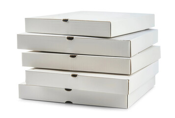 A stack of white cardboard boxes, Isolated from white or transparent background