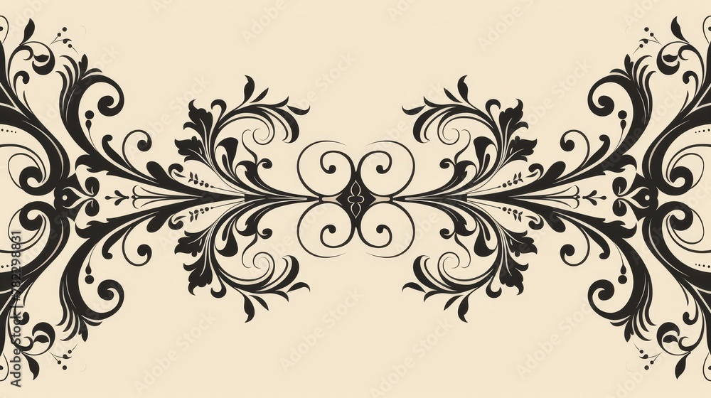 Poster patterned borders: a vector graphic featuring a border with a repeating pattern of elegant swirls