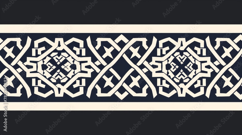 Poster patterned borders: a vector illustration of a border with a repeating pattern of interlocking square