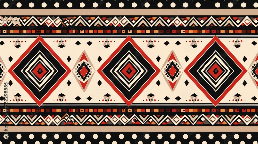 Poster patterned borders: a vector illustration of a border with a repeating pattern of diamond shapes