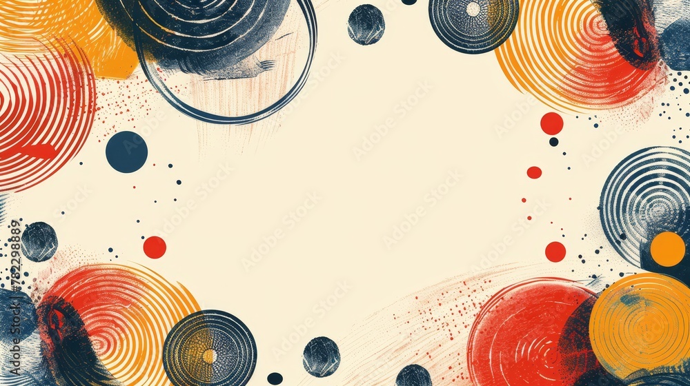 Poster patterned borders: an abstract vector frame with a pattern of overlapping circles