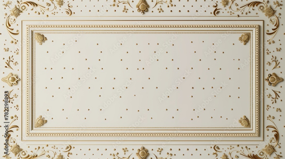 Poster patterned borders: an elegant vector frame with a delicate pattern of gold dots