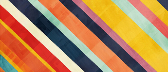Vibrant stripes in various colors and sizes create a playful and eye-catching pattern design.