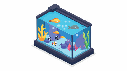 Big home aquarium icon. Isometric of big home aquar