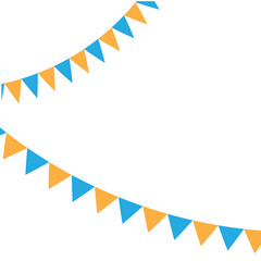 Carnival garland with flags. Decorative colorful party pennants for birthday celebration, festival and fair decoration