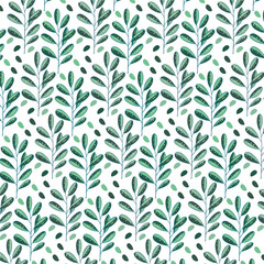 Seamless flowewrs and leaves pattern. Vector illustration