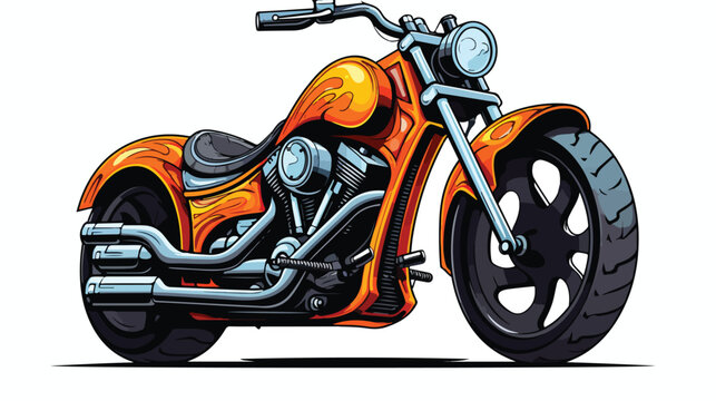 Bike design 2d flat cartoon vactor illustration iso