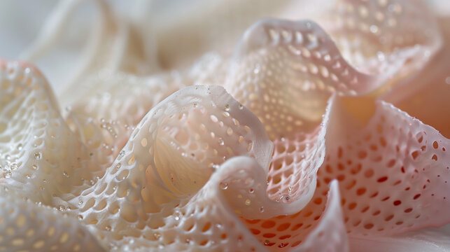 A close-up of bioprinted skin tissue for grafting view
