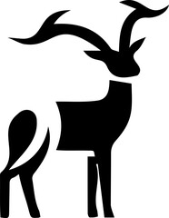 Minimalistic black abstract animal vector of an antelope for business, company logo - obrazy, fototapety, plakaty