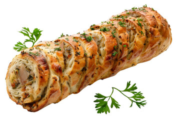 Meat Roulade in Bread With Parsley Garnish