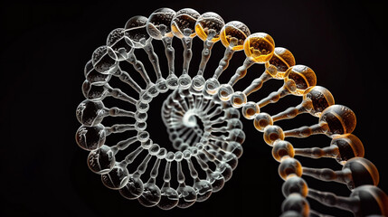 Molecular spiral in high scale magnification, AI Generative.