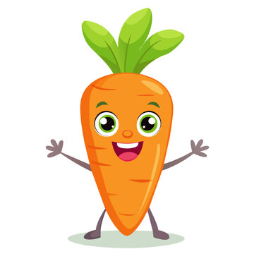 Smiling Carrot: Cheerful Mascot of Crunchy Goodness