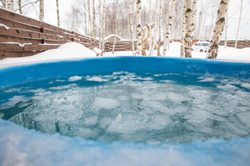 swimming pool in winter