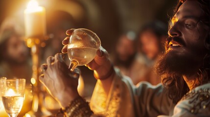 Jesus changes water into wine