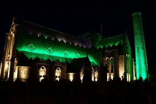 St Canice's Cathedral on St. Patrick's  Day Festival, Kilkenny, Ireland