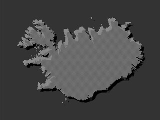 Vector map Iceland for points, dotted template
