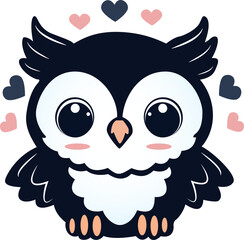 owl cute vector cartoon illustration design 