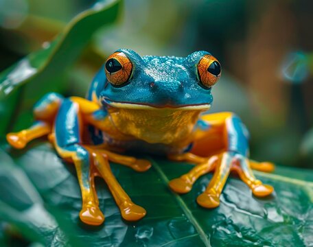 Frog Sitting on Leaf