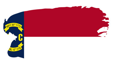North Carolina state flag with palette knife paint brush strokes grunge texture design. Grunge United States brush stroke effect