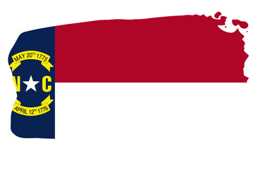 North Carolina state flag with palette knife paint brush strokes grunge texture design. Grunge United States brush stroke effect