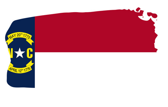 North Carolina state flag with palette knife paint brush strokes grunge texture design. Grunge United States brush stroke effect