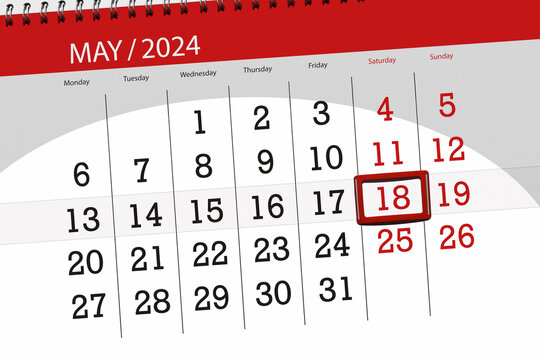 Calendar 2024, deadline, day, month, page, organizer, date, May, saturday, number 18
