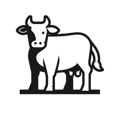 Cow 🐮 graphic icon. Cow black silhouette isolated on white background. Vector illustration
