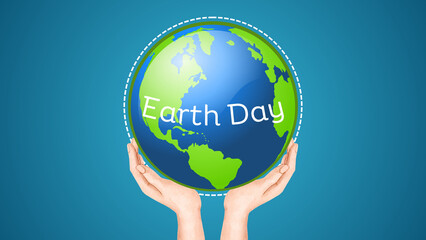 Earth Day Concept. Hands Holding Globe Earth. Happy Earth Day. World Environment And Earth Day Concept. Earth Day Animation.