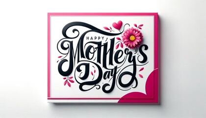 Bold Mother's Day Calligraphy with Pink Gerbera Detail
