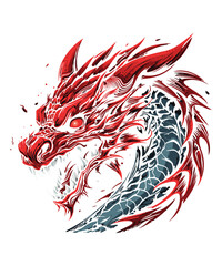 Red Fierce Dragon Illustration Fantasy