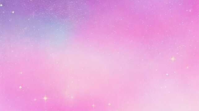 Purple unicorn background. Pastel watercolor sky with glitter stars and bokeh. Fantasy galaxy with holographic texture. Magic marble space.