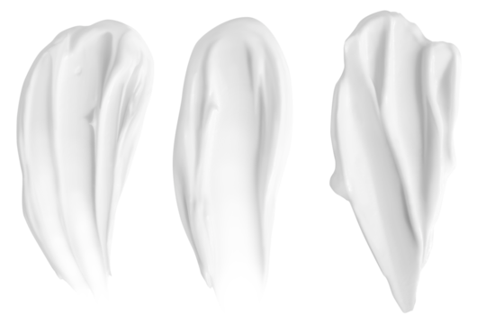 Smears of beautiful white cream on an empty background. isolated