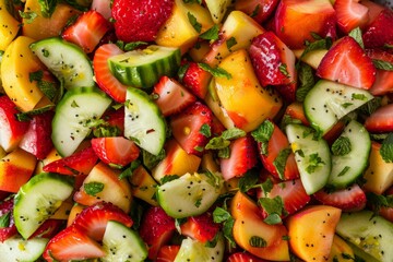 Top view of a fresh fruit salad