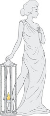 Elegant greek woman statue