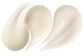 Set of cream smears on empty background