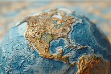 Abstract globe focusing on North America illustration