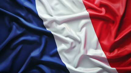 A beautiful flag of France. The flag is made of a blue, white, and red tricolor.