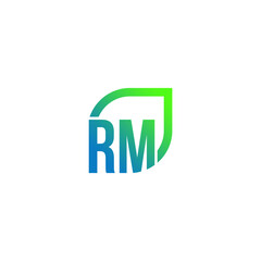 Letter RM logo grows, develops, natural, organic, simple, financial logo.