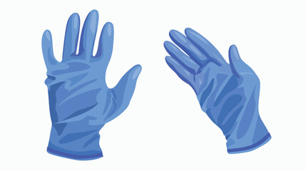Blue medical gloves icon. Flat illustration of blue