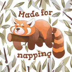 Made For Napping Red Panda Lazy Afternoon